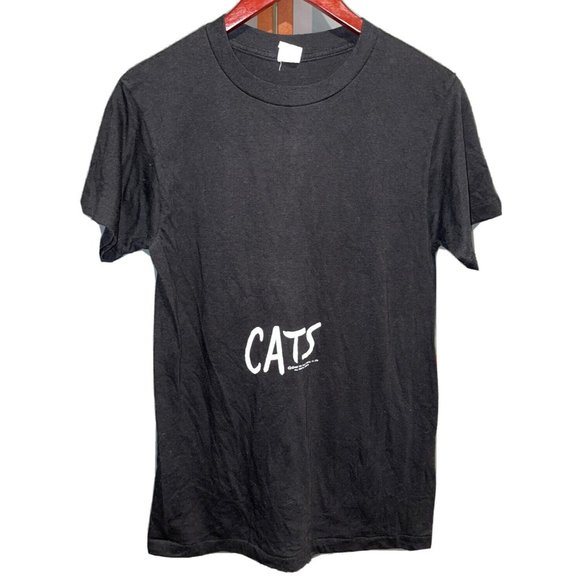 Cats Broadway Musical Vintage 1981 Ched By Anvil Black T-Shirt Tee Size Large - Picture 1 of 5